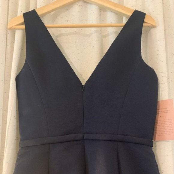 Size 6 NWT Navy Blue Amsale Nia Floor-Length Column Dress - Picture 5 of 6